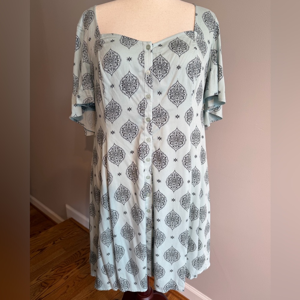 Torrid Mint Green Skater Dress w/Medallion Print - Torrid Size 3 (22-24, 3X)